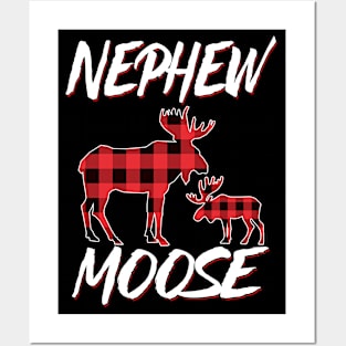 Red Plaid Nephew Moose Matching Family Pajama Christmas Gift Posters and Art